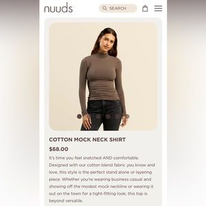 brand new in bag! nuuds mock neck shirt!